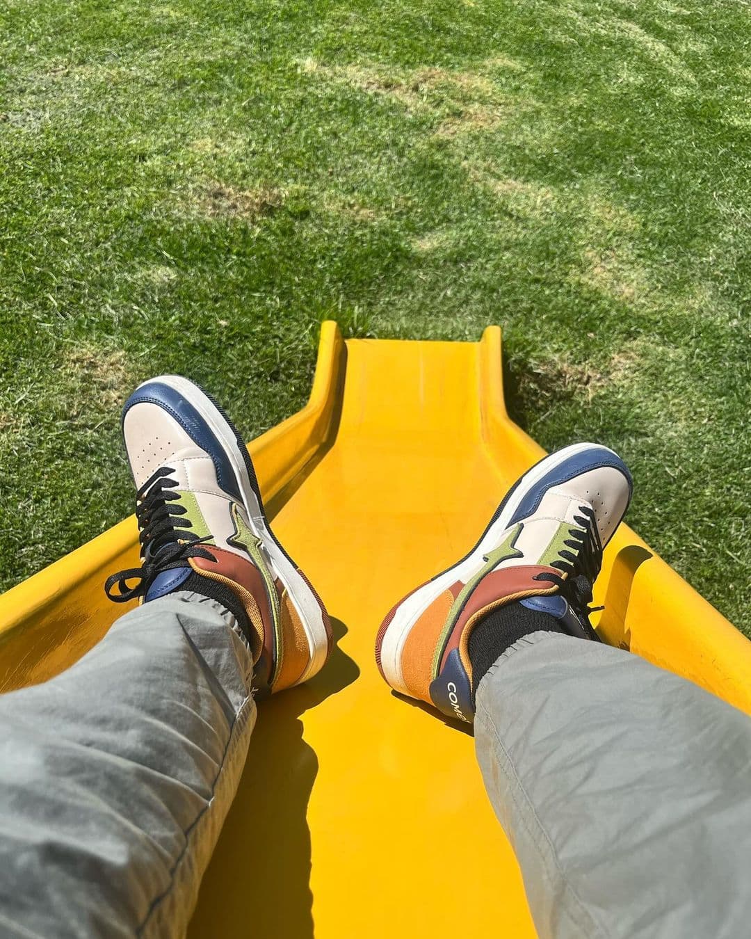 on a slide